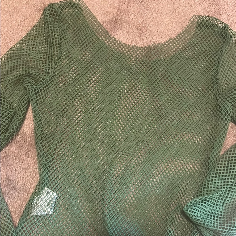 SHEIN Green Mesh Top
